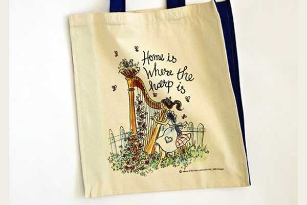 Harp Themed Tote Bags