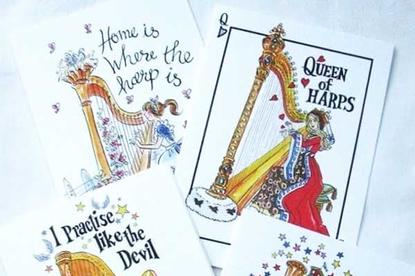 Harp Greeting Cards